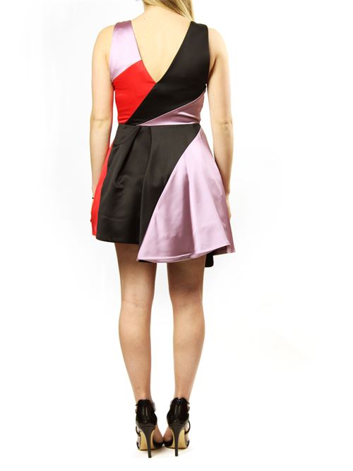 Tricolor dress with full skirt, Made in Italy HEFTY | 2315UN