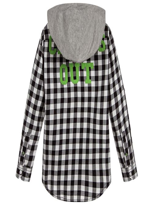 Boys Hooded Cotton Check Shirt GUESS | L83H15NE