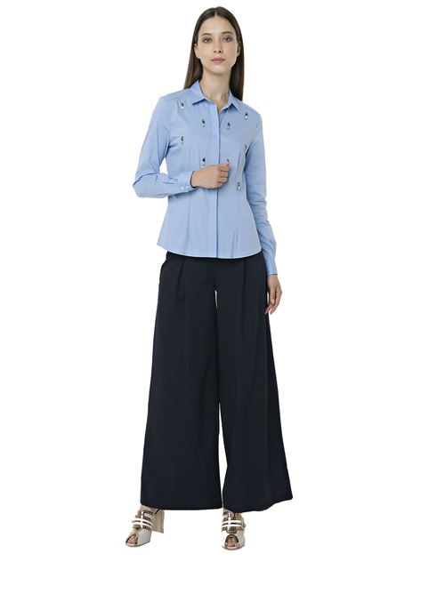Camicia classica con applicazioni FRACOMINA | FR18SP060BL
