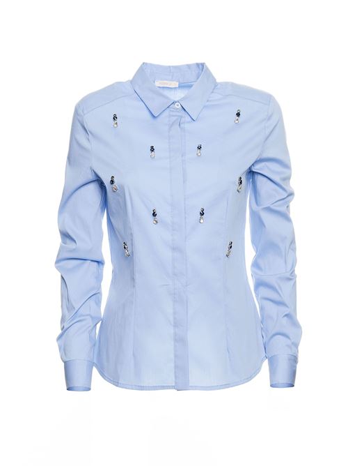 Camicia classica con applicazioni FRACOMINA | FR18SP060BL